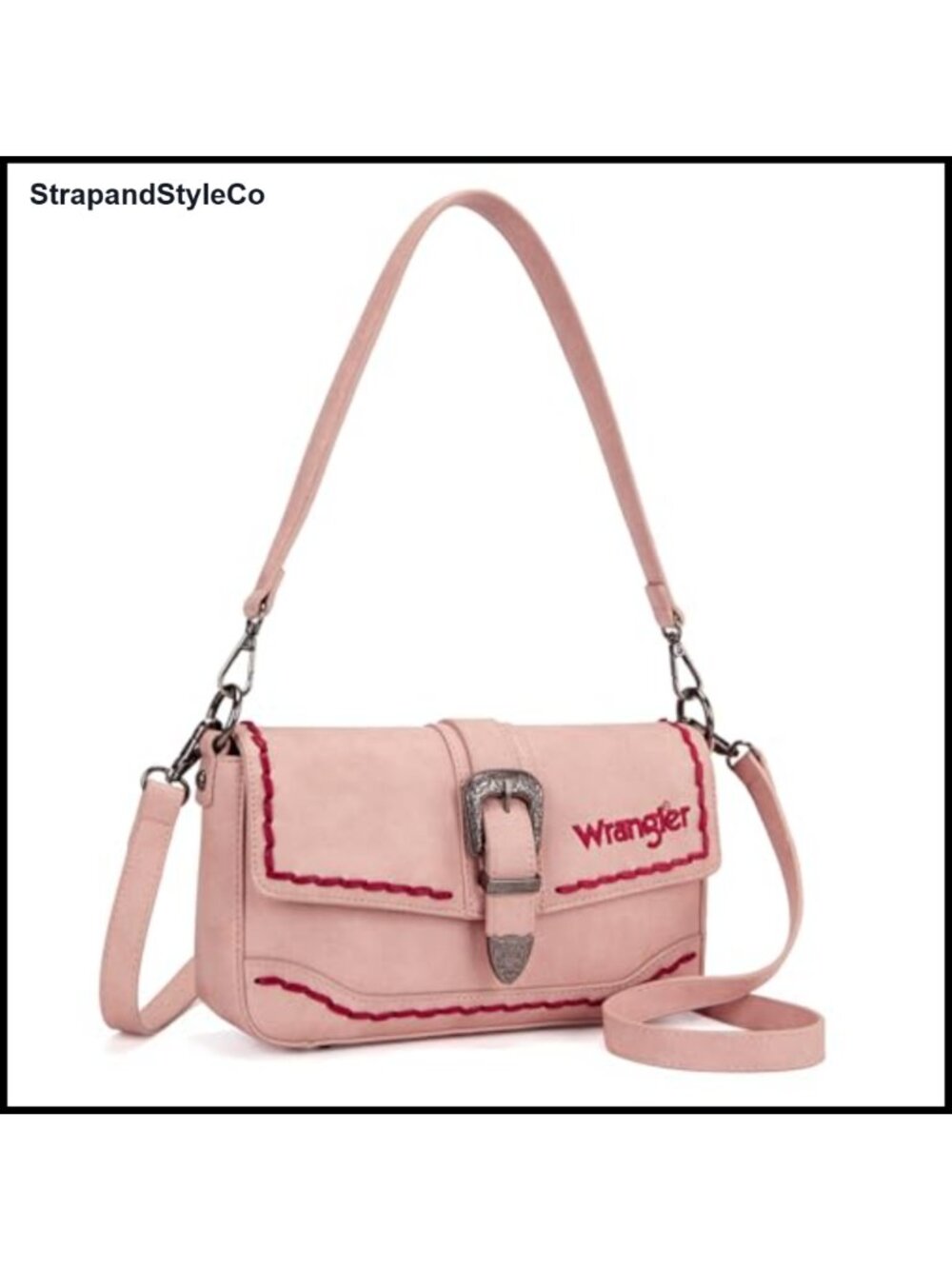 Whipstitch Detail Fringe Flap Crossbody Shoulder Bag Western Satchel
